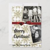 5x7 XMAS Noël Gold Snowflake Carte photo (Devant)