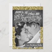 5x7 XMAS Noël Gold Snowflake Carte photo (Devant)