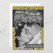 5x7 XMAS Noël Gold Snowflake Carte photo (Devant / Derrière)