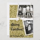 5x7 XMAS Noël Gold Snowflake Carte photo (Devant)