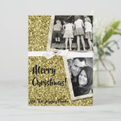 5x7 XMAS Noël Gold Snowflake Carte photo (Debout devant)