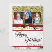 5x7 XMAS Noël Gold Snowflake Carte photo (Devant)