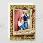 5x7 XMAS Noël Gold Snowflake Carte photo (Devant / Derrière)