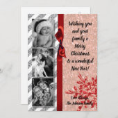 5x7 XMAS Noël Parties scintillant rouge Carte phot (Devant / Derrière)