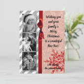 5x7 XMAS Noël Parties scintillant rouge Carte phot (Debout devant)