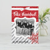 5x7 XMAS Noël Parties scintillant rouge Carte phot (Debout devant)