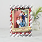 5x7 XMAS Noël Parties scintillant rouge Carte phot (Debout devant)