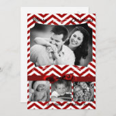 5x7 XMAS Noël Rouge Chevron Chalkboa Carte photo (Devant / Derrière)