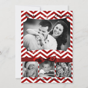 5x7 XMAS Noël Rouge Chevron Chalkboa Carte photo
