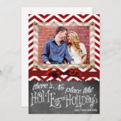 5x7 XMAS Noël Rouge Chevron Chalkboa Carte photo (Devant / Derrière)