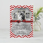 5x7 XMAS Noël Rouge Chevron Chalkboa Carte photo (Debout devant)