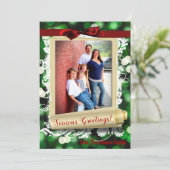 5x7 XMAS Noël Vert Bokeh Lumières Carte photo (Debout devant)