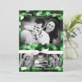 5x7 XMAS Noël Vert Bokeh Lumières Carte photo (Debout devant)