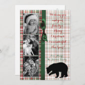 5x7 XMAS Ours rouge de Noël plaqué Carte photo Fab (Devant / Derrière)