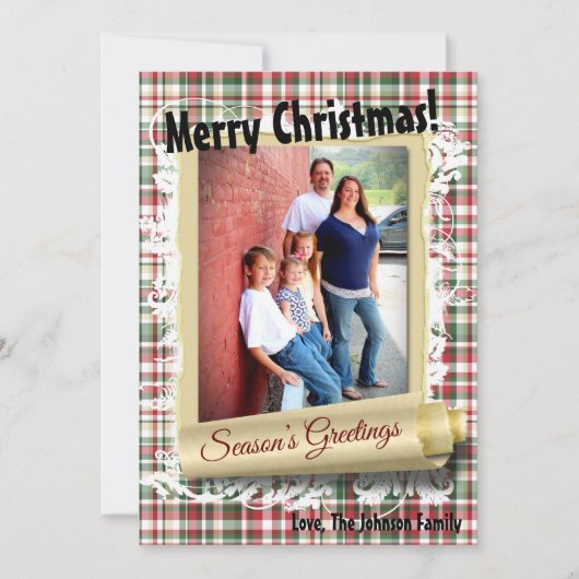 5x7 XMAS Ours rouge de Noël plaqué Carte photo Fab (Devant)