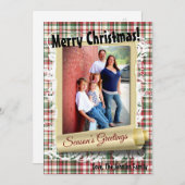 5x7 XMAS Ours rouge de Noël plaqué Carte photo Fab (Devant / Derrière)