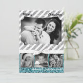 5x7 XMAS Parties scintillant bleue Noël Carte phot (Debout devant)