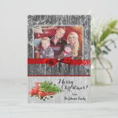 5x7 XMAS Red Kerstmis Buck Tree PHOTO-kaart Feestdagenkaart (Staand voorkant)
