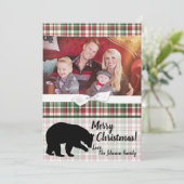 5x7 XMAS Red Kerstmis Pset Beer PHOTO-kaart Feestdagenkaart (Staand voorkant)