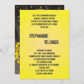 5x7 Yello DJ Spin Platenspeler Quinceanera Uitnodi Kaart (Voorkant / Achterkant)