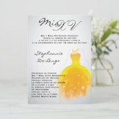 5x7 Yellow Dress Quinceanera Invitation d'annivers (Debout devant)