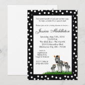 5x7 Zebra Mama TWIN Baby Baby shower Invitation (Devant / Derrière)