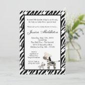 5x7 Zebra Momma en Baby Uitnodiging tot Baby showe (Staand voorkant)