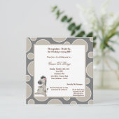 5x7 Zebra Pok-a-Dot Invitation de fête d'anniversa (Debout devant)