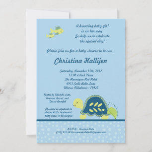 5x7 Zee Turtle Reef Ocean Baby shower Invitation Kaart