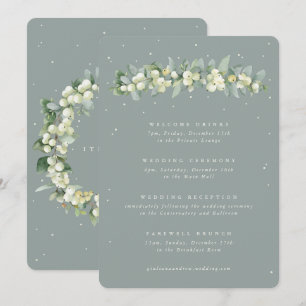 5x7 Zeeschuim-sneeuwbes + Eucalyptus Trouwprogramm