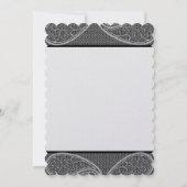 5x7 zwart-wit  Paisley Damask Wedding Kaart (Achterkant)