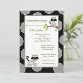 5x7 zwarte grijze raceuitnodigingen voor Baby show Kaart (Staand voorkant)