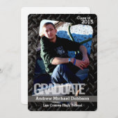 5x7 Zwarte Stalen Metaal Aluminium Senior Aankondi Aankondiging (Voorkant / Achterkant)