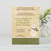 5x7Rustic Snowman avec Scarf Invitation (Debout devant)