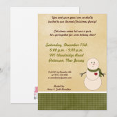 5x7Rustic Snowman avec Scarf Invitation (Devant / Derrière)