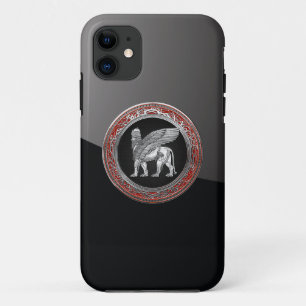 [600] Assyrische scharnieren - Silver Lamassu iPhone 11 Hoesje