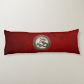 [600] Black and Gold Sacred Eastern Dragon Lichaamskussen (Achterkant)