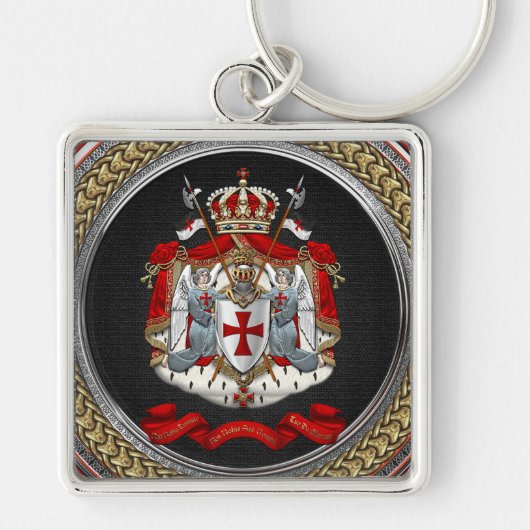 [600] Knachten Templar Coat of Arms Sleutelhanger (Voorkant)
