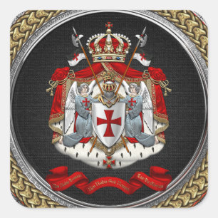 [600] Knachten Templar Coat of Arms Vierkante Sticker