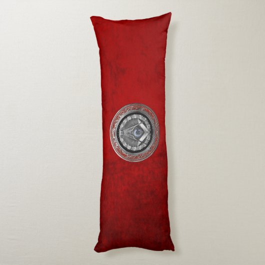 [600] Master Mason - Silver Square & Compass Lichaamskussen (Achterkant (Verticaal))