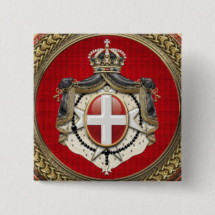 [600] Orde van Malta - Mom-wapenschild Vierkante Button 5,1 Cm