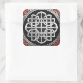 [600] Sacred Celtic Silver Knot Cross Vierkante Sticker (Tas)
