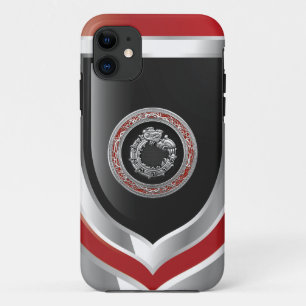 [600] Serpent God Quetzalcoatl [Zilver] iPhone 11 Hoesje
