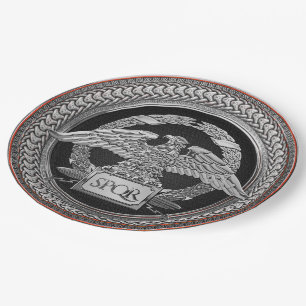 [600] Silver Roman imperial Eagle over de medaille Papieren Bordje