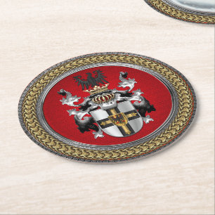 [600] Teutonische wapenschild Ronde Kartonnen Onderzetter