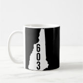 603 Nh New Hampshire Area Code State Map Tee  Koffiemok (Links)