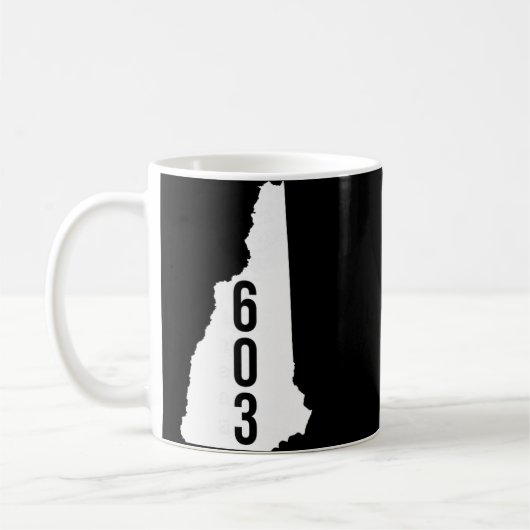 603 Nh New Hampshire Area Code State Map Tee  Koffiemok (Links)
