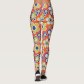 60, 70's Retro Groovy Sierkussen Leggings (Achterkant)