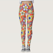 60, 70's Retro Groovy Sierkussen Leggings (Voorkant)