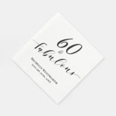60 and Fabulous Sixtieth Birthday Elegant Script Servet (Hoek)